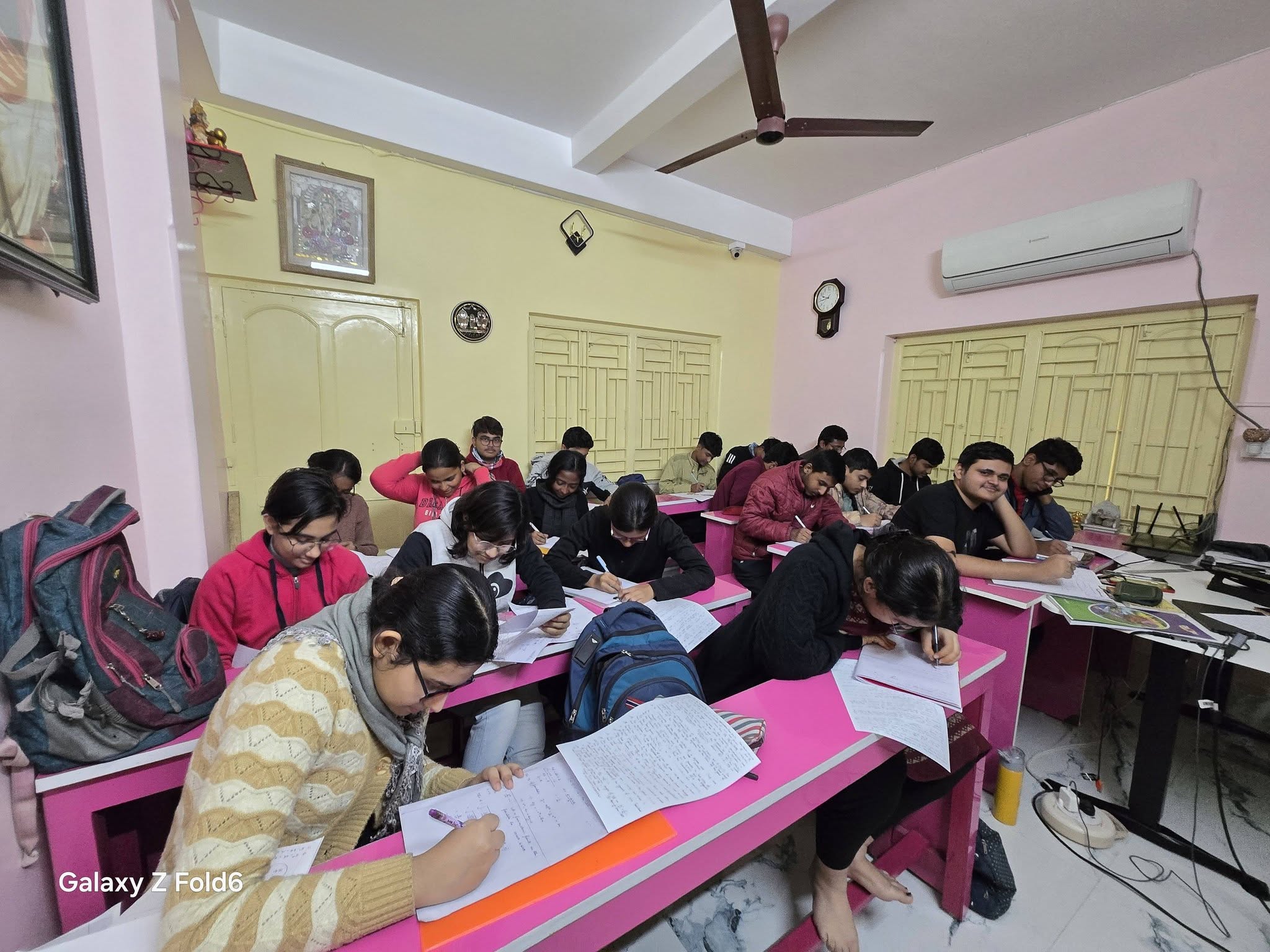 Students studying in class
