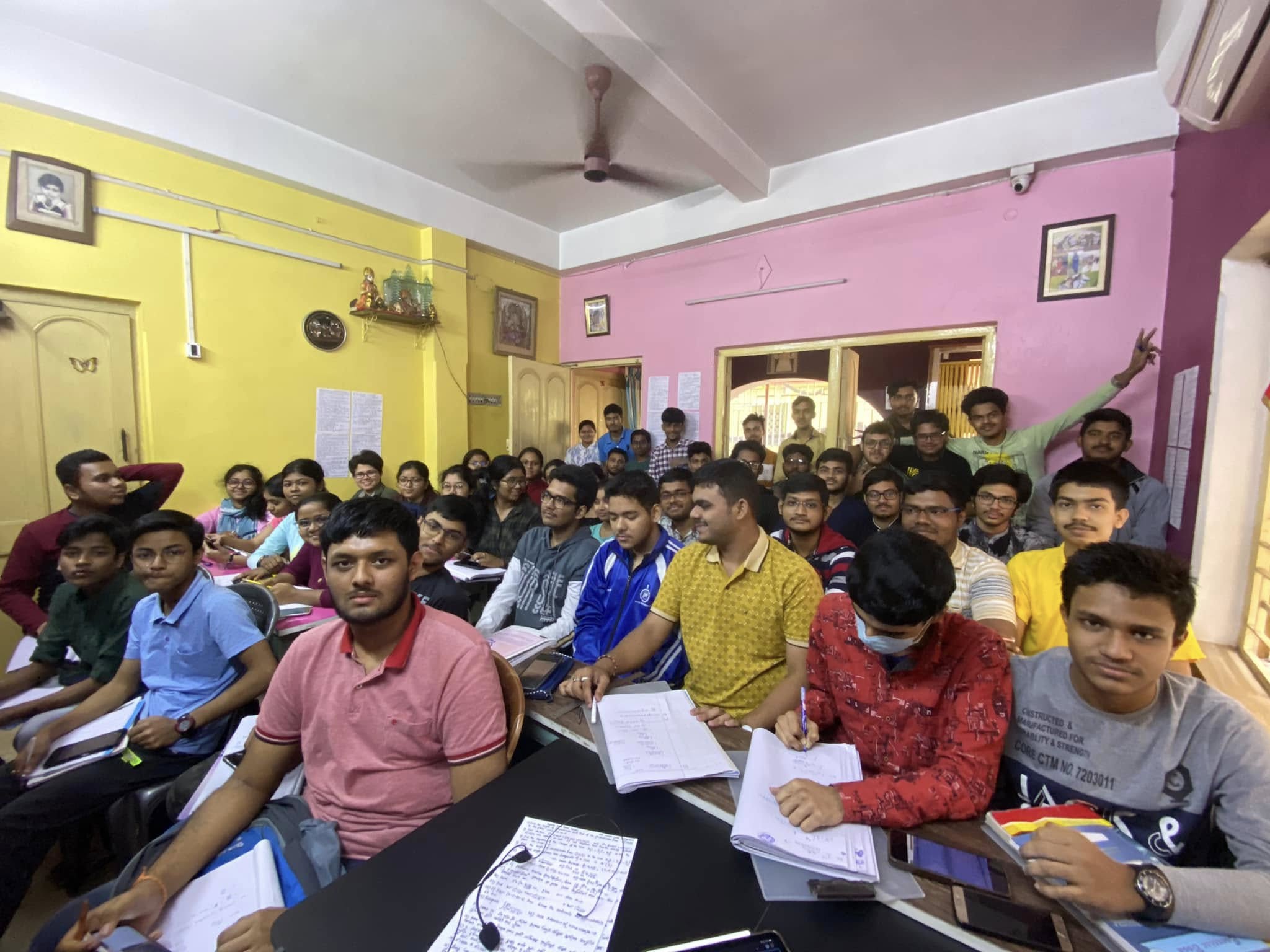 Teacher with students